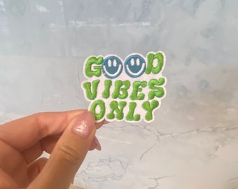 Good Vibes Only Embroidery Patch - Aufnäher zum Aufbügeln, Aufnähen, Inspirierende Zitate