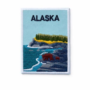 Parche de viaje bordado de Alaska de 7,6 cm - Termoadhesivo, recuerdo de Estados Unidos, país, estado y ciudad