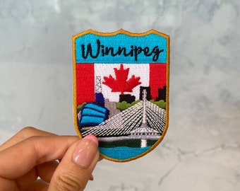 Winnipeg Manitoba Canada Travel Embroidery Patch - Iron On, Sew On, Gift for Traveller