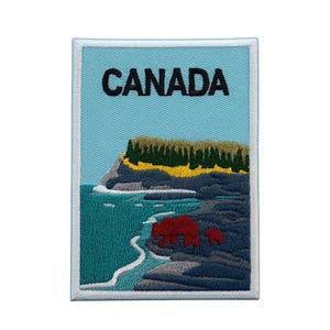 Écusson de voyage 3 po. Broderie Canada - Repasser à repasser Amérique du Nord Ville Pays Souvenir Parcs nationaux