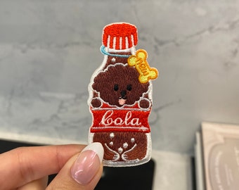 Parche bordado de caniche en lata de refresco: termoadhesivo, cosible y kawaii. 23