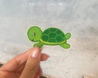 Turtle Embroidery Patch - Iron On, Sew On