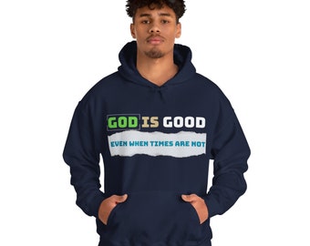 Mens Kangaroo Plush Pouch Pocket Comfortable Warm Hoodie for Winter, Fall, Spring, Autumn, Unisex Heavy Blend™ Hooded Sweatshirt God is Good