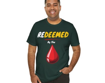 Christian Males and Females Unisex Redeemed Cotton Top Graphic Apparel T_Shirt Jersey Short Sleeve Tee
