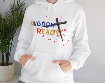Kingdom Ready Guys, Mens Unisex Stylish and Warm Comfy Fit Cozy Heavy Blend™ Hooded Sweatshirt