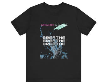 Breathe Breathe Breathe Water Symbol Graphic Tee, Ocean Vibes T-Shirt, Unisex Jersey Shirt, Nature Inspired Top, Printed Design Shirt