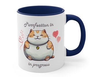 Purrfection in Progress Accent Coffee Mug, 11oz