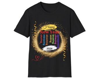 Happy New Year 2 Unisex Softstyle T-Shirt #NewYearJoy #CheersToNewBeginnings #HappyVibesTees