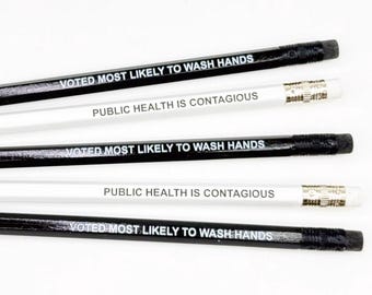 Public Health Pencils - Handwashing Edition - Black/White - 5 Pack