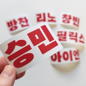 Stray Kids Members Hangul/Korean Name Vinyl Decal Stickers with Freebie Vinyl Pack