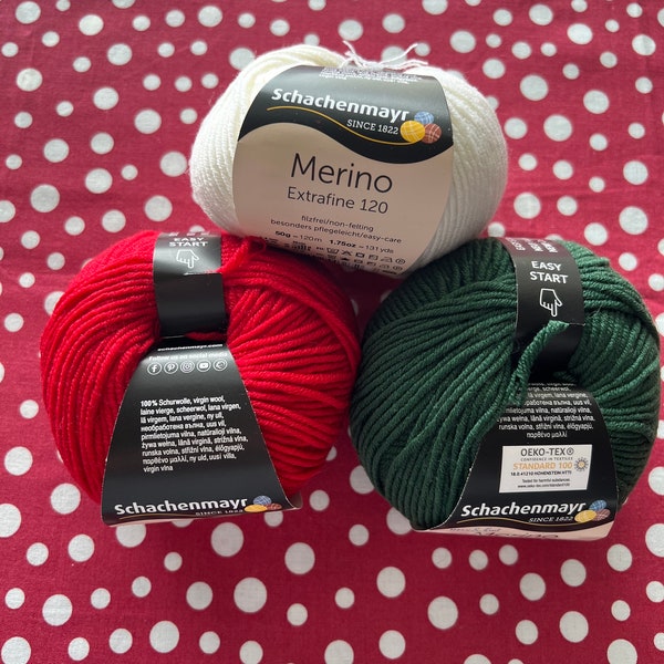 Schachenmayr Merino Extrafine 120 for Arne and Carlos NISSE Christmas Stocking Yarn Set