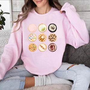 Cookie Lover&#39;s Sweatshirt | Cute Cookie Print Pullover | Foodie Gift | Cozy Winter Sweater | Sweet Treats | Dessert Theme Shirt