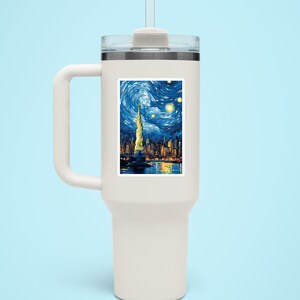 Adesivo de Nova York The Starry Night Adesivo Van Gogh Adesivo para laptop Estátua da Liberdade Adesivo para copo de Stanley Adesivo para telefone