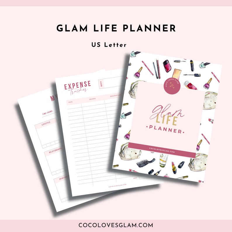 Planner Bundle for Makeup Artist , Printable Planner, Watercolor Makeup Clipart Planner, Digital