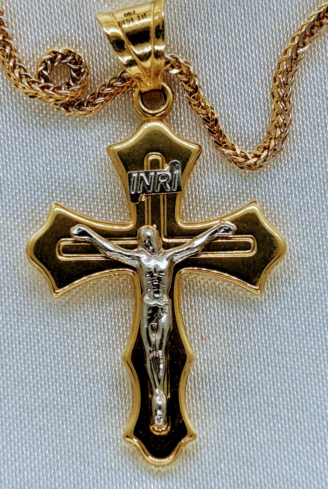 18K High Quality Solid Gold Cross Elegance - Etsy