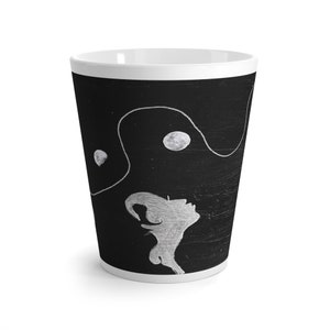 The moon and stars coffee tea mug, astronomy gift, stocking stuffer, gift for nature lover, orginal artwork, artist made