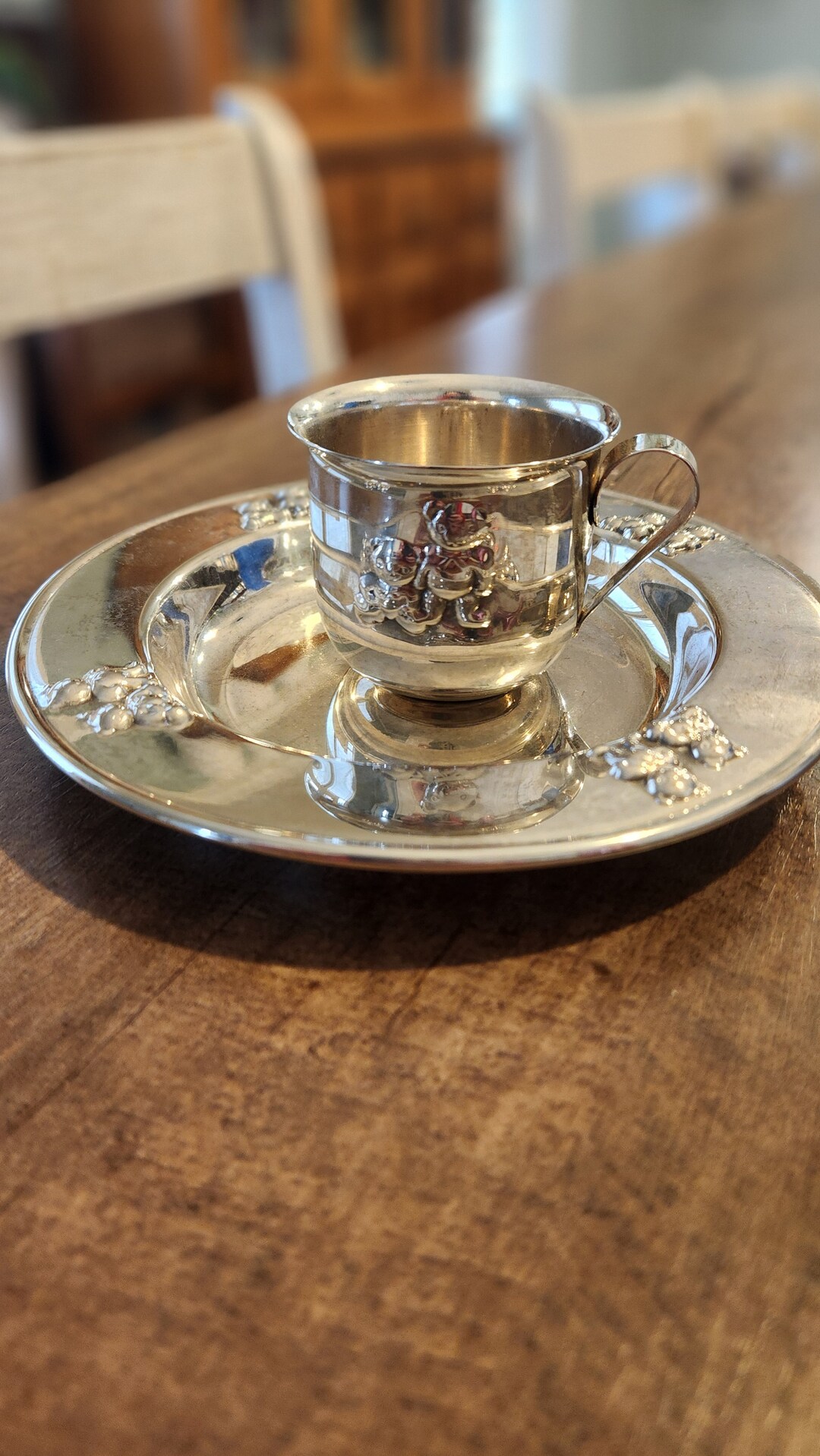 Silver Service Baby Plate and Cup Etsy