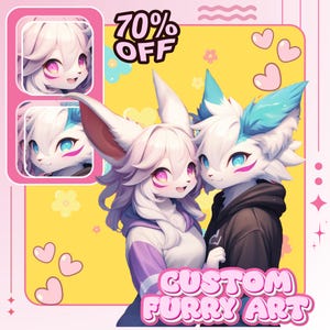 Furry Art Commission | Chibi Furry | Custom Anime Furry Profile Picture | Furry Icon | Fursona Commission | Furry PFP