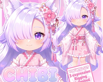 Custom Chibi Vtuber Model : Live2D Character Design