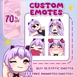 Hoge kwaliteit custom premium Twitch-emotes | Twitch-emoji voor streamer | Youtube, Twitch, Discord | Leuke chibi-animestijl
