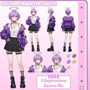 アバター用カスタムキャラクターシート | カスタムキャラクターシート委託、リファレンスシート、キャラクターシート、キャラクターリファレンスシート