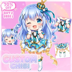 Ilustración personalizada de personaje chibi / Personaje chibi / Encargo de chibi personalizado / Anime chibi / Foto de perfil chibi / Arte chibi / Encargo chibi