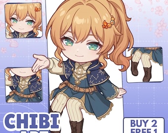 Ilustración personalizada de personaje chibi / Personaje chibi / Encargo de chibi personalizado / Anime chibi / Foto de perfil chibi / Arte chibi / Encargo chibi