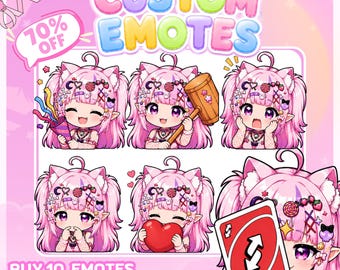 Custom Chibi Twitch Emotes Commission | Custom Animated Emotes | Emotes | Discord emotes | Twitch Emotes