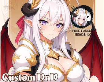 Custom DND Character Art | DND Commission, DnD, Dungeons and Dragons, DnD Character sheet, DND model