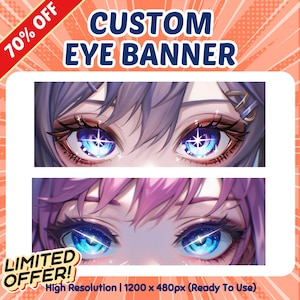 Aangepaste Twitch-banner | Aangepaste oogbanner | Oogbanner | Twitchbanner | Bannerontwerp | Anime-illustratie | Didcord | Youtube | Twitter