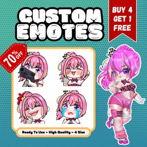Aangepaste Twich-emoties | Twitch-emoties | Kick-emoties | Aangepaste emotes | Schattige chibi-animestijl | Chibi-emoties | Geanimeerde emotes | Anime | Twitch