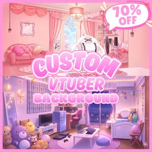 Sfondo Vtuber personalizzato / Sfondo animato Vtuber / Sfondo estetico per la stanza per Vtuber / Sovrapposizione Twitch / Risorse Vtuber / Vtuber