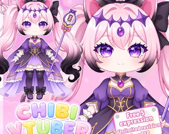 Custom Chibi VTuber Model | Live2D Design & Rigging | Vtuber | Live2D model | Chibi