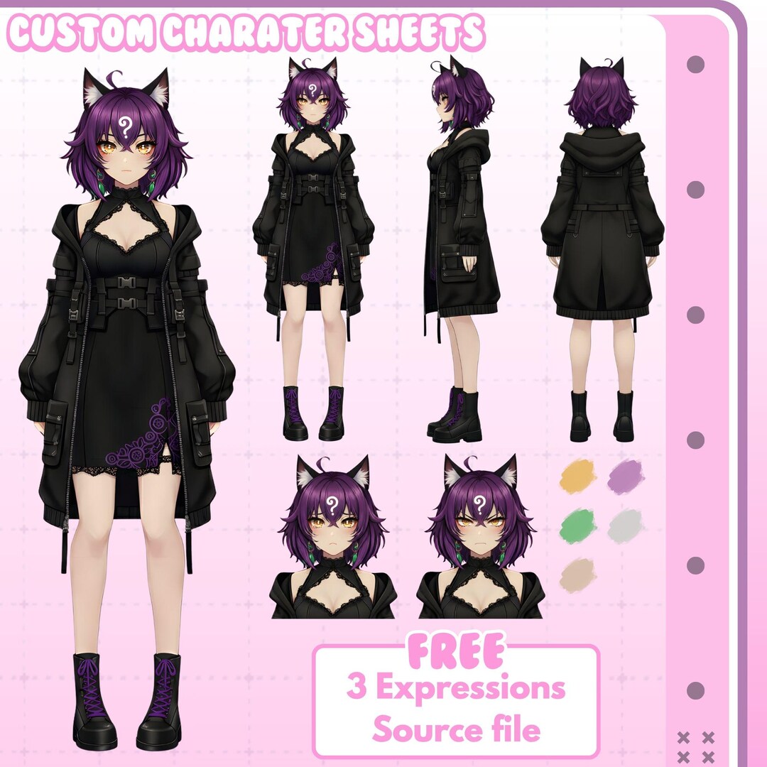 Custom Character Sheet Commission | Custom Character Reference Sheet ...