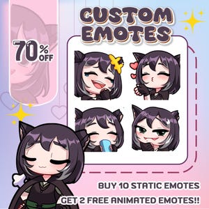 Hoge kwaliteit custom premium Twitch-emotes | Twitch-emoji voor streamer | Youtube, Twitch, Discord | Schattige chibi-animestijl | Aangepaste animatie