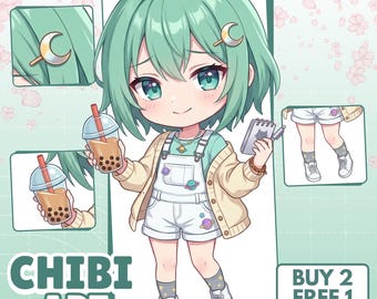 Ilustración personalizada de personaje chibi / Personaje chibi / Encargo de chibi personalizado / Anime chibi / Foto de perfil chibi / Arte chibi / Encargo chibi
