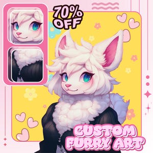 Furry Art Commission | Chibi Furry | Custom Anime Furry Profile Picture | Furry Icon | Fursona Commission | Furry PFP | Furry Commission