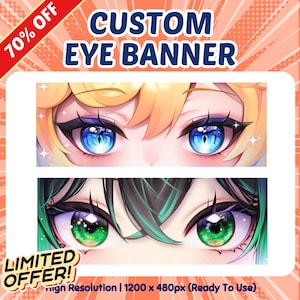 Benutzerdefinierte Twitch Banner | Augenbanner | Twitch Banner | Banner Design | Hohe Auflösung | Zwitschern | Youtube | Zwietracht | Anime Illustration