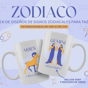 Zodiac vectorized designs to personalize cups and glasses pdf png eps svg ai format zodiac signs Zodiac Graphic elements for mugs