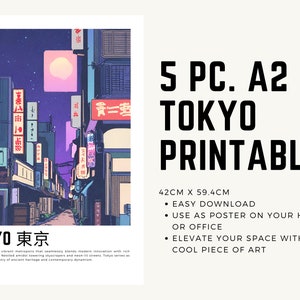 Tokyo A2 Size 5 Pc. Tokyo Japan Anime Style Poster for - Etsy