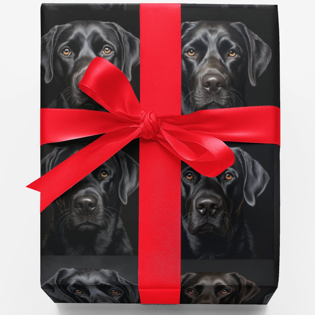 Black Lab Labrador Gift Wrap Paper, Black Labrador Gift Wrap, Dog Gift