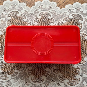 Mid Century Red Plastic Storage Box
