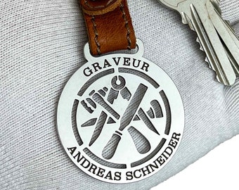 Zunftzeichen Personalisierter Zunftanhänger - Handgefertigt mit Graveur-Motiv -Das perfekte Geschenk für Kunsthandwerker und Detailverliebte