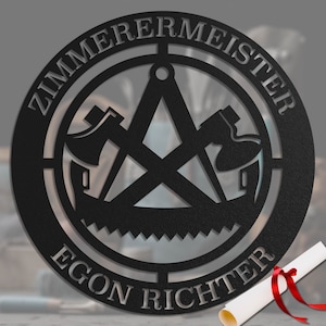 Carpenter Metal Sign | Personalized Craftsman Gift | Profession Gift Made from 2mm Steel in High-Quality Finish | Guild Wall Decor