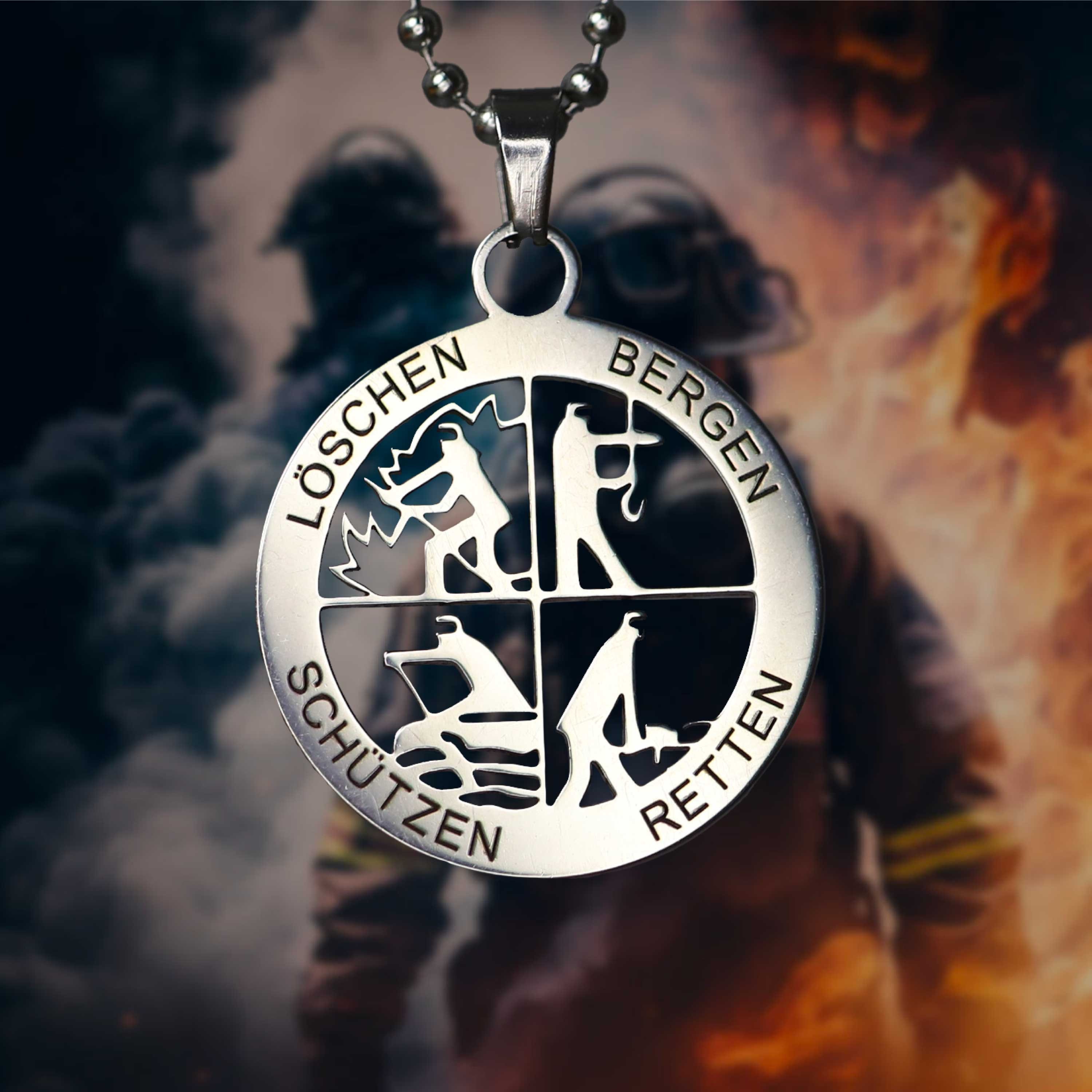 Firefighter Necklace | Necklace with Pendant | Firefighter Dad Gift | DFV Signet | Stainless Steel Necklace | Firefighter Gift