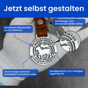 Personalisierter Zunftanhänger Handgefertigt mit Metzger-Motiv Das ideale Geschenk für Meister der Fleischverarbeitung und Tradition Bild 2