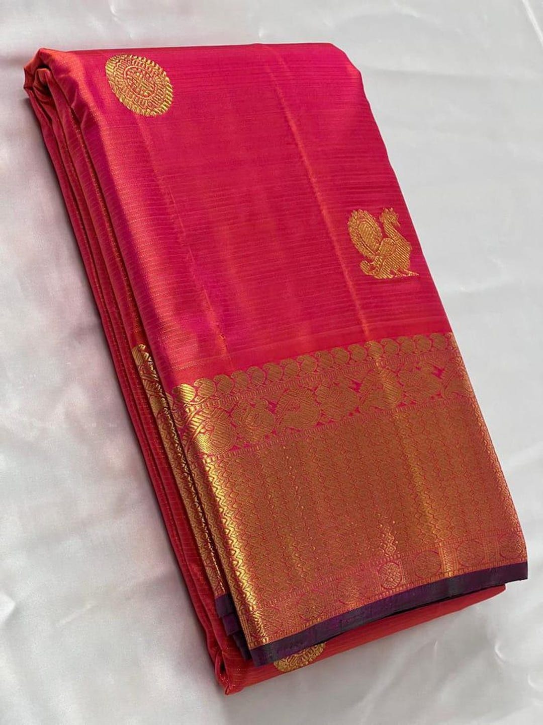 Attractive Kanchipattu Silk Orange Color Saree