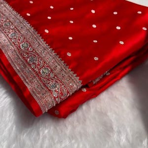 Beautiful Bridal Red Colour Bridal Mashru Katan Banarasi Silk Saree |Indian Traditional Ethnic Saree | Red Bridal Banarasi Silk Saree |