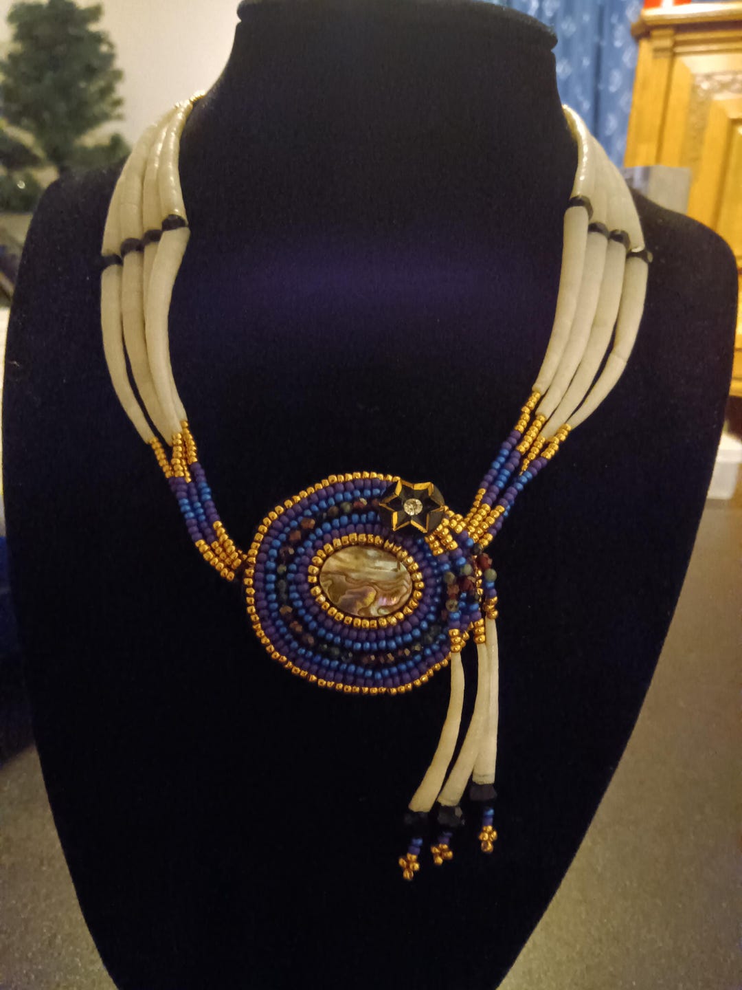 Native American Dentalium Shell Necklace Choker 4 Strand Hupa Made - Etsy