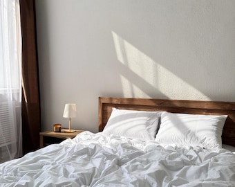 White Cotton Bed Linen Set: Full Size, Includes Duvet & Pillowcases